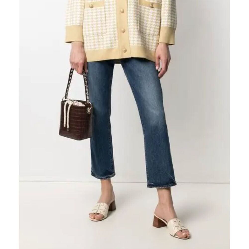 SANDRO Adele Two-Way Leather Bucket Bag Chocolate‎